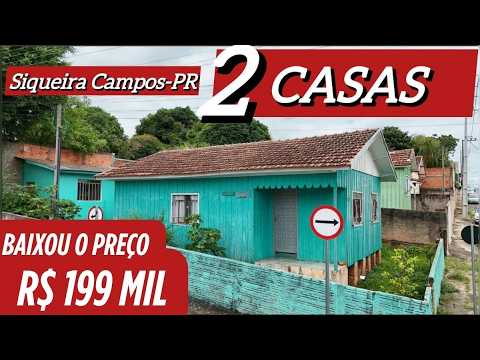 Foto do imóvel BAIXOU O PREÇO - 2 CASA NO CENTRO SIQUEIRA CAMPOS-PR - R$ 199 mil -TERRENO DE ESQUINA